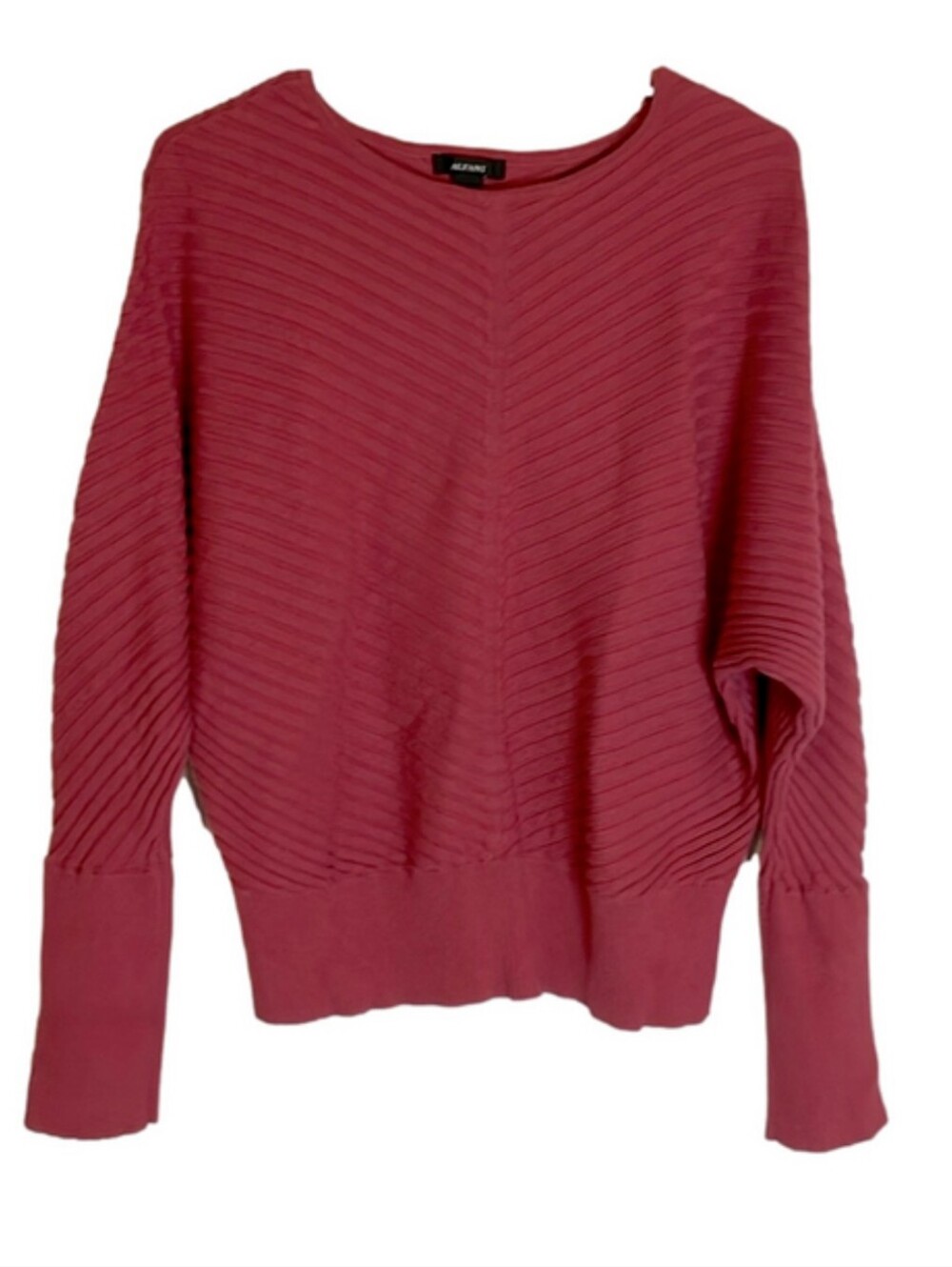 Alfani Women's Rose Pink Textured Boatneck Sweater